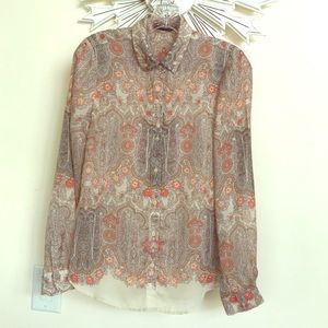 The Limited button down sheer long sleeve shirt S